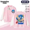 Camisa de basebol Sonic para skate para meninos, jaqueta color-block branca e preta para primavera/outono, tamanhos M e G, blusa casual Sonic the Hedgehog
