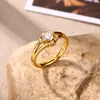 Anillo Vintage de Mariposa Iris Transfronterizo para Mujer, Anillo Abierto Exquisito y Único, Anillo de Circonita, Chapado en Oro de 18 Quilates, Apilable