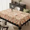 Mantel floral retro americano, impermeable, a prueba de aceite, resistente al calor, lavable, estilo pastoral, uso doméstico, resistente a la suciedad, mantel rectangular para comedor