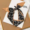 Pañuelo pequeño de seda de doble cara, raya pequeña, para mujer, primavera y otoño, para combinar con camisa, pañuelo versátil, cinta para el pelo, lazo para bolso, cinta de bufanda