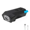 Luz de Bicicleta Carregamento USB Buzina Luz Iluminação para Pedalar à Noite Luz Dianteira para Mountain Bike Equipamento de Ciclismo