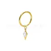 Pendientes de Rombos de Circonita Chapados en Oro de Aleación de Titanio f136 Joyería para Piercing Corporal de Titanio g23 Anillos de Nariz Pendientes Studs