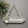 Nova placa de boas-vindas de madeira transfronteiriça, placa decorativa de porta simples rústica, placa de boas-vindas, decoração de parede HOME