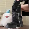 Botas Acima do Joelho com Estilo Doce e Descolado, Botas de Montaria de Cano Alto para Mulheres, Novas Botas Calça de Solado Grosso Aumentadoras de Altura para Primavera e Outono de 2026