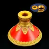 Roda de Mão de Couro Verde Vermelho Ya Exquisito Cobre Esculpido Doméstico Interno Estilo Xizang Tambor Rotativo Desktop Rotativo Barril Dourado Ornamentos