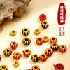 Linterna tejida a mano DIY Nudo de Loto Nudo de Medio Loto Hilo Dorado Rojo Negro Cuentas espaciadoras Collar Pulsera Accesorios de Joyería
