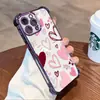 Funda para iPhone 18 Pro Max Estilo Coreano Ins Corazón Rosa Forma de Manzana iPhone 17 Esquinas Cuatro Esquinas Anti-Caída Bolsa de Aire Cubierta Protectora