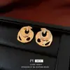 Brincos redondos de zircônia com pino de prata banhados a ouro real 18k brincos de design nicho transfronteiriço brincos sênior atacado