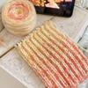 Bufanda de Invierno para Mujer, Material de Caramelo Arcoíris Degradado, Bola Grande de Hilo de Mohair, Tejida a Mano de Doble Capa de Piel de Visón