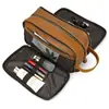 Neceser de Cuero Genuino para Hombres y Mujeres, Cuero Crazy Horse Vintage Bolsa de Cosméticos, Bolsa de Almacenamiento con Forro Impermeable, Neceser
