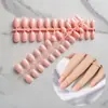 Nuevos Parches para Uñas 24 Piezas Color Puro Brillantes Ovalados Cortos Parches de Manicura Removibles Parches de Uñas Terminados Usables Parches de Uñas Postizas