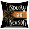 Funda de almohada de Halloween más vendida transfronteriza con estampado de calabaza y fantasma, cojín para sofá, cojín para cabecera, cojín decorativo navideño