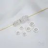 Plata Brillante Chapada en Oro de 14K Incrustaciones de Circonita Forma de Flor Redonda Separador Rueda Separadora Cuentas para Manualidades Hecho a Mano Accesorios para Joyería Hecha a Mano