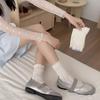 Calcetines Delgados de Primavera y Verano Calcetines de Media Caña para Mujer Algodón Puro Estilo Japonés Niña Jk Estilo Ballet Lolita Malla Transpirable Calcetines de Media Caña