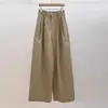 Calça casual branca de verão versátil e solta para mulheres, calça cropped branca reta de algodão puro de cintura alta e perna larga, cor sólida