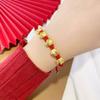 Pulsera tejida a mano con cuentas de la suerte de oro para hombres y mujeres del signo del Tigre del Zodíaco, cuerda roja, pulsera de regalo