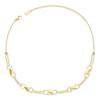 Aço titânio banhado a ouro 18K design europeu e americano pequeno bloqueio diamante clavícula corrente personalizado moda ins colar vento P193037