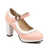 Zapatos Brogue para Mujer 2026 Modelo Nuevo de Charol Bloques de Color Tacón Alto Grueso en Colores Dulces, Zapatos para Mujer Talla Grande