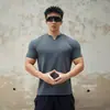 2025 Fitness Catiônica Manga Curta Masculina Basquete Corrida Treino Elástica Gola V Camiseta Masculina Esportiva Secagem Rápida