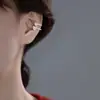 Clip de Oreja de Corazón de Doble Capa con Diamantes Completos, No Requiere Perforación, Estilo Chanel de Lujo Ligero, Modelo Más Vendido en Xiaohongshu, Ear Cuff de Zirconia con Forma de Corazón para Mujer