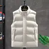 Chaleco de algodón para hombre para otoño e invierno, cuello alto casual, a prueba de viento y cálido, chaqueta de algodón elegante de corte holgado