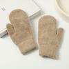 Manoplas de Invierno para Mujer de Doble Capa con Puño y Piel de Conejo Gruesa de Color Sólido para Calidez y Protección contra el Frío, Adecuadas para Ciclismo, Guantes para Adultos