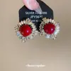 Brincos Redondos de Zircônia Estilo Retro Francês Agulha de Prata, Exquisitos, Modernos, Elegantes, Luxo Leve, Brincos de Alta Qualidade para Mulheres