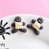 Simulação de resina urso biscoito AMOR boneco de gengibre comida e jogar acessórios DIY celular shell material acessórios acessórios