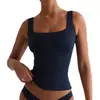 Kds Misma Tela Europea y Americana Verano Nuevo Alta Elasticidad Ligero Vientre Cuadrado Cuello Chaleco Tirantes Mujer Moldeador Corporal Top Personalización
