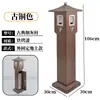 Columna de Cenizas de Acero Inoxidable de Pie en Interiores Cubo de Basura Vertical para Cenizas Área de Fumadores Exterior Columna Extintora de Humo con Cenicero