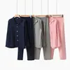 Estilo Pareja Algodón 100% Doble Capa de Gasa Pijama y Pantalones de Gasa de Algodón Puro Estilo Japonés para Hombre y Mujer, Disponibles para Venta al por Mayor desde Almacén Japonés