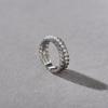 Anillo de nicho con cuentas de arroz pequeñas, estilo delicado, bañado en cobre y platino, con incrustaciones, para mujer, diseño personalizado, moderno y sencillo, combinable.