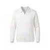 Nueva Camiseta de Manga Larga Lisa con Cuello de Solapa para Hombre de Primavera y Otoño, Transfronteriza, Holgada, Informal, Capa Base, Cuello Polo, Top Casual