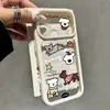 Funda de Teléfono con Ventana Grande de Cachorro de Dibujos Animados en Inglés Compatible con iPhone 18 Apple 17 Pro Max Cubierta Protectora Verde Fluorescente