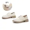 Mocassins de Solado de Espuma para Usar de Duas Formas para Mulheres 2026 Nova Coleção de Primavera Sapatos Únicos com Salto Grosso Versáteis Sapatos Pequenos de Couro Mocassins de Couro Genuíno Femininos