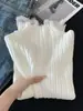 Fábrica de Suéteres Fonte Dalan Feminino Outono e Inverno de Alta Qualidade Manga Longa Renda Tricô Gola Alta Camisa Base