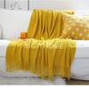 Manta Tejida de Cúrcuma Naranja Manta para el Final de la Cama de Hotel de Estancia Temporal Manta Decorativa Tipo Toalla Manta para Sofá Funda de Almohada para Manta Cojín