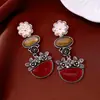 Pendientes Ovalados de Flor de Aguja de Plata Vintage, Estilo Retro Francés, Pendientes Elegantes y Lujosos