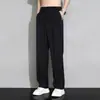 Pantalones de Seda de Hielo para Hombre Verano Nuevo Pierna Ancha Rectos Sueltos Casuales Pantalones de Traje para Primavera y Otoño