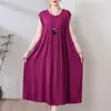 Nuevo Vestido de Algodón y Seda 2026 para Mujer, Verano Holgado Talla Grande Moda Ropa Exterior Bata, Vestido Largo Elegante y con Estilo