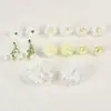 Conjunto Quatro Flores Artificiais Terno Rosa Flor Falsa Flor de Seda Adorno de Cabeça Antigo Grampo de Cabelo DIY Flor Decoração de Bolsa de Dor