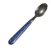 Juego de Cubiertos de Acero Inoxidable 410 Punto Dorado de Cristal para Comida Occidental, Tenedor de Frutas, Cuchara de Postre