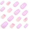 Uñas Cuadradas de Venta Caliente Transfronterizas, Flores Tridimensionales Frescas de Verano, Uñas Portátiles, Uñas Francesas Sencillas, Venta al por Mayor de Productos Terminados