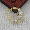 Joias DIY Cobre Banhado a Ouro 24K Cor Duradoura Dourado 19*15mm Zircônia Micro-Incustada Acessórios Pingente B2017