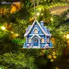 Navidad Nuevo Muñeco de Nieve Acrílico Adorno Navideño Adorno Plano 2D para Árbol de Navidad Decoración Festiva Regalo