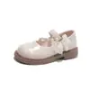 Sapatos de Princesa para Meninas 2026 Nova Moda Primavera e Outono Sapatos de Couro com Pérolas para Meninas, Sapatos de Performance Mary Jane com Solado Macio, Modernos