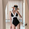 Trajes de Banho Transfronteiriços para Mulheres, Novo Biquíni Triângulo de Uma Peça, Sem Costas, Sexy, Justo, Conservador, Emagrecedor, Trajes de Banho para Resort de Águas Termais