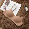 Roupa íntima tipo body de peça única com decote baixo e base líquida invisível para mulheres, estilo fino de verão, sensação de pele nua, sem costura, suporte suave, levanta, sutiã anti-queda