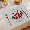 Jogo Americano de Natal Jit Decoração de Mesa de Festa Tapete Hotel Restaurante Casa Linho Estampado Antiderrapante Antiescaldante Tapete de Mesa