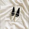 Sapatos Mary Jane em pele de ovelha estilo francês com salto oculto para mulheres, novos sapatos de sola única da moda estilo coreano 2026 com bico fino e abertura rasa